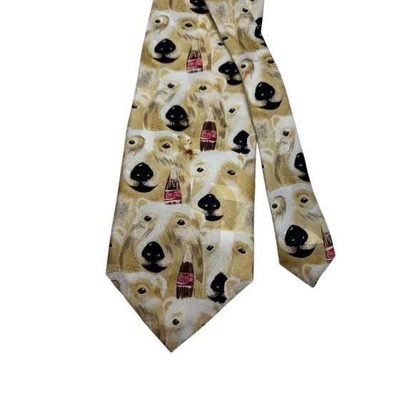 Coca-Cola Polar Bear Print Neck Tie Beige & Multicolor Polyester - Picture 3 of 7